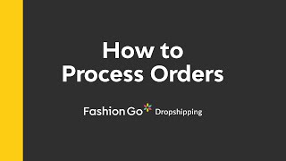 Dropshipping  How to Process Orders [upl. by Elatnahc]