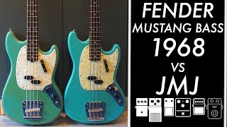 Vintage Fender Mustang Bass 1967 Daphne Blue vs Fender JMJ Mustang Bass comparison [upl. by Yor707]