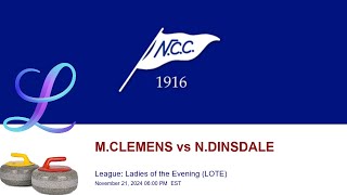 🥌 NCC League Ladies of the Evening LOTE  MCLEMENS vs NDINSDALE [upl. by Bunni]