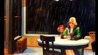 Oldies music playing in a coffee shop and its raining  rain on window no thunders  10 HOURS ASMR [upl. by Fabian]