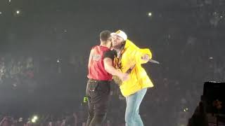 Drake brings out Chris Brown on stage in LA HQ Video [upl. by Akenat]