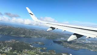 FINNAIR E190 take off from Bergen Flesland 4K [upl. by Neelehtak]