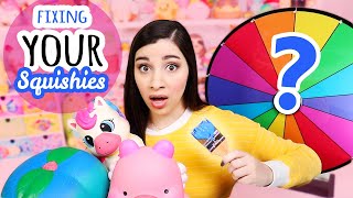 Squishy Makeovers Spin The Wheel  Fixing Your Squishies 28 [upl. by Callida]