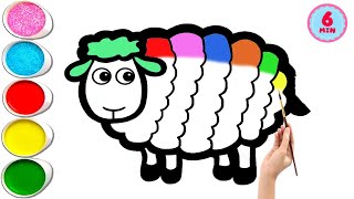 Learn Colors Sheep Coloring Drawing and Painting for Kids Toddlers  How To Drawing [upl. by Ellehcam]