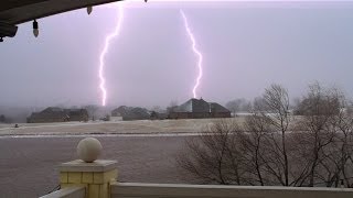 Snow Lightning Norman Oklahoma 020314 [upl. by Hales163]