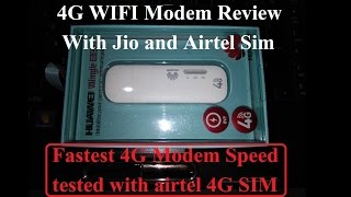 4G WIFI modem huawei wingle E8372 review with jio and airtel 4g speed [upl. by Ruosnam]