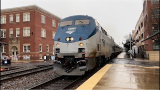 Amtrak Cardinal 51 Approaching Manassas Station GE P42DC 194 Locomotive [upl. by Sherrard]