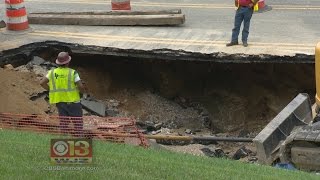 20inch Water Main Break Repairs Continue in Cockeysville [upl. by Ahaelam73]