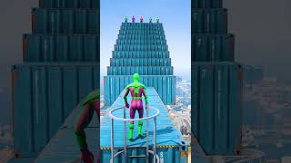 GTA 5 Epic Water Ragdolls  SpiderMan Jumps  Fails ep2856 shorts [upl. by Aihsak]