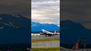 Cargolux 747 Mask Livery Departure Anchorage Plane Spotting [upl. by Anaugahs]