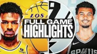 Spurs vs Lakers Full Game Highlights  LeBron James amp Wembanyama Lead in Thrilling NBA Action [upl. by Adiazteb]