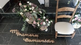 Tutoriales y tips de floristería para principiantes Decoración de capilla para primera comunión [upl. by Gawain651]