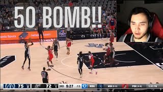 WEMBY 50 BOMB  SPURS VS WIZARDS  REACTION [upl. by Gaidano]