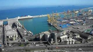 Vista aerea del puerto de Barcelona desde el Castillo de Montjuïc I [upl. by Goodspeed468]