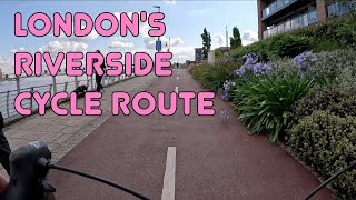 🚲 Londons riverside cycle route Greenwich to Woolwich with no traffic [upl. by Adniles]