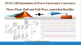 ThreePhase HalfWave and FullWave Controlled Rectifier  MATLAB Simulation Tutorial [upl. by Ygief]