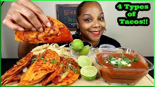 HOMEMADE BIRRIA TACOS WITH 4 DIFFERENT FILINGS MUKBANG [upl. by Civ]