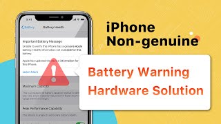 NonGenuine Battery Warning  Important Battery Message 100 Fix iPhone XS And Above Models [upl. by Namhar]