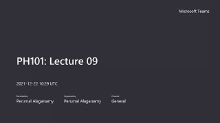 PH101 Lecture 09 Generalized momentum Cyclic coordinate Conservation relation [upl. by Lasonde]