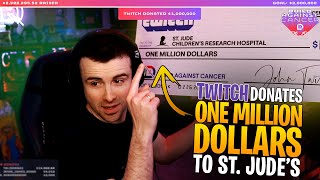 Twitch donates ONE MILLION DOLLARS to St Jude Childrens Research Hospital [upl. by Anirehtak]