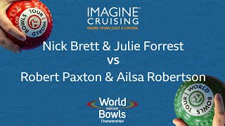 World Indoor Bowls Championship 2024 NBrett amp JForrest vs RPaxton amp ARobertson  Day 8 Match 4 [upl. by Kcinom]