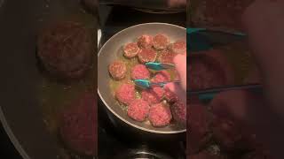 You fry the meatball Then you drown it in sauce 🤌🏼🇮🇹 homemade meatballs shorts fyp [upl. by Shuping396]