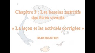 6ème  Cours Les besoins nutritifs des êtres vivants  Thème III  Chapitre2 [upl. by Adlog]