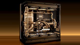 Lian Li O11D EVO XL  Black and Gold Watercooled Showcase Build [upl. by Brigitte]