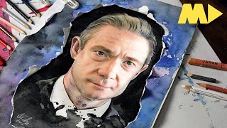 MARTIN FREEMAN Zeichnung  GHOST STORIES Review Kritik [upl. by Hsirt]