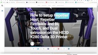 How to setup Repetier  Firmware  BLTouch and Dual extrusion on the HE3D K280 Delta 3D Printer [upl. by Ahsatin776]