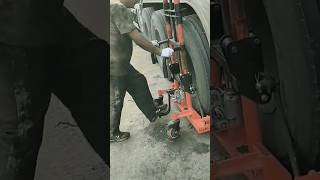 The process of removing a double wheel on a road trailer [upl. by Maclean265]