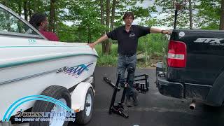 MultiLift  Detailed  Loading Into a Boat Using the MultiLift Trailer Hitch Mount [upl. by Llerrod]