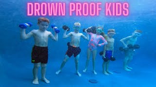 DROWN PROOFING KIDS Water Confidence Drills and Training [upl. by Eisteb]