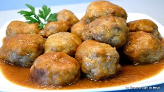 Receta de Albondigas en Salsa Española explicada Paso a Paso [upl. by Ahsikrats694]