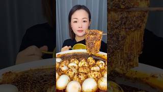 Spicy Enoki Mushrooms amp Boiled Eggs asmr mukbang food eating [upl. by Flodur]