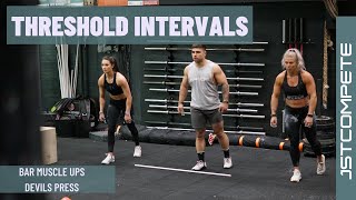 CrossFit Thresholds  Bar muscle ups  Devils Press  Reggie Fasa Ella Wilkinson and Tayla Howe [upl. by Asyl]