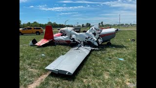 EAA AirVenture Oshkosh 2023  Midair collision between ELA gyro amp Rotorway helicopter [upl. by Manvil]