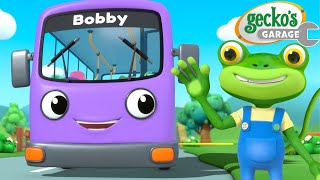 Wheels on the Bus Song  Sing Along at Geckos Garage  Trucks For Children  Cartoons For Kids [upl. by Aderf103]