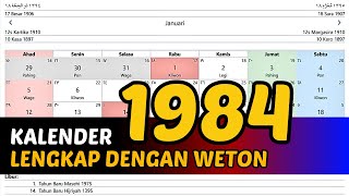 KALENDER 1984 LENGKAP DENGAN WETON [upl. by Garda]