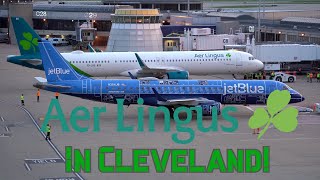 Aer Lingus In Cleveland Oh Yeah JetBlue Blueprint Livery and More at Cleveland Hopkins [upl. by Samuela]