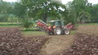 labour 2008 avec renault 155 54Tz avec charrue poussé et trainé [upl. by Aramois]