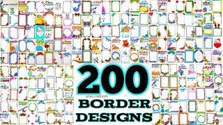 200 Border Designs  100 Border Designs Compilation  50 Border Designs for project  200 borders [upl. by Eleanora]