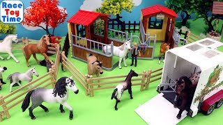 Schleich Horse Stall Playset  Toys Video [upl. by Arihsan]