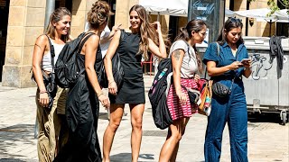 Walking SPAIN 2024 ☀️ Explore Barcelona’s Beauty with Stunning Girls on a Sunny Day☀️ Relax 4K [upl. by Niasuh240]