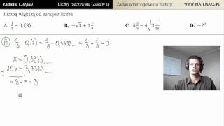 Zadanie 1  Która z liczb jest większa od zera zadania maturalne  działania na liczbach [upl. by Edwards625]