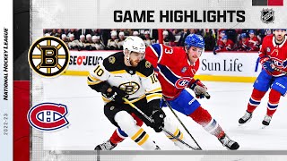 Bruins  Canadiens 413  NHL Highlights 2023 [upl. by Biancha]