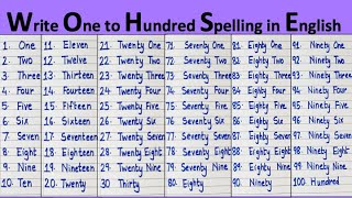 Write one to hundred spelling in english  number names 1 to 100 in words  1 to 100 spelling name [upl. by Eimarrej]