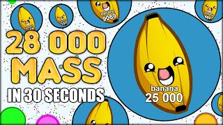 MY WORLD RECORD 28 000 MASS IN 32 SECONDS IN AGARIO THE MOST ADDICTIVE GAME EVER  AGARIO 29 [upl. by Garett]