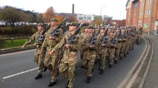 Crowds greet 2nd Battalion Mercian Regiment for homecoming parade [upl. by Ahsilla]