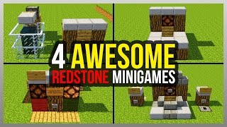 ✔️ 4 AWESOME Minecraft Redstone Minigames Tutorials Included [upl. by Attenahs]